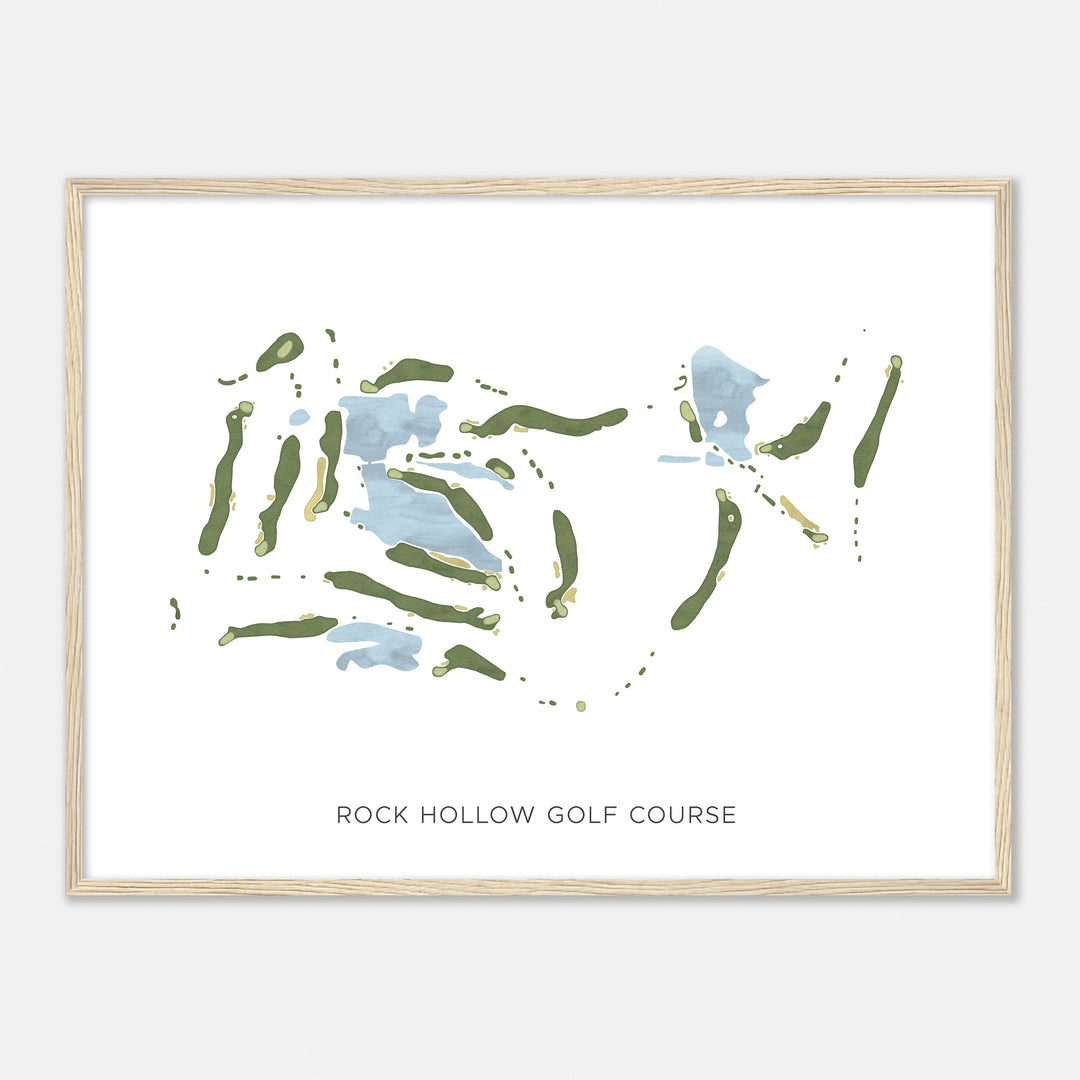 Print of Rock Hollow Golf Course Modern Map