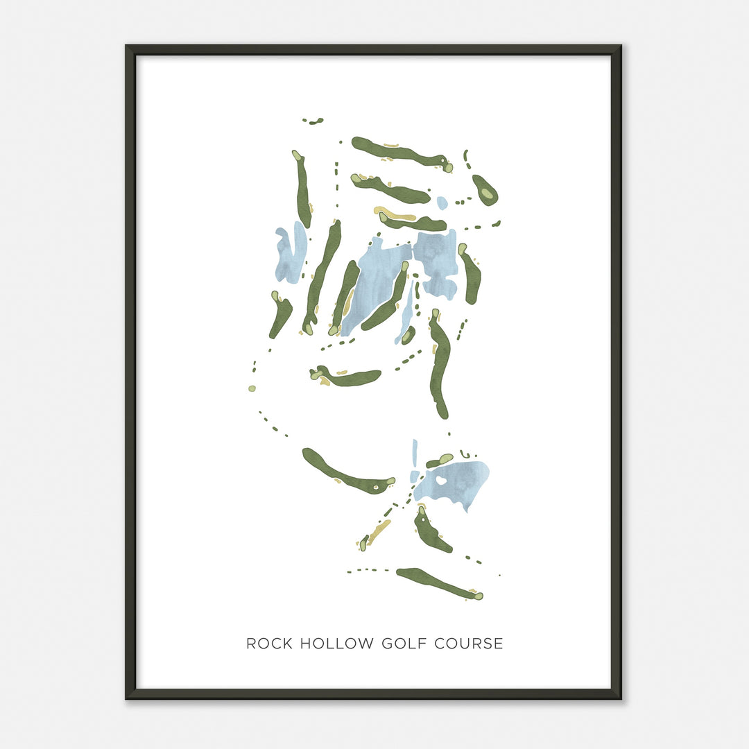 Print of Rock Hollow Golf Course Modern Map