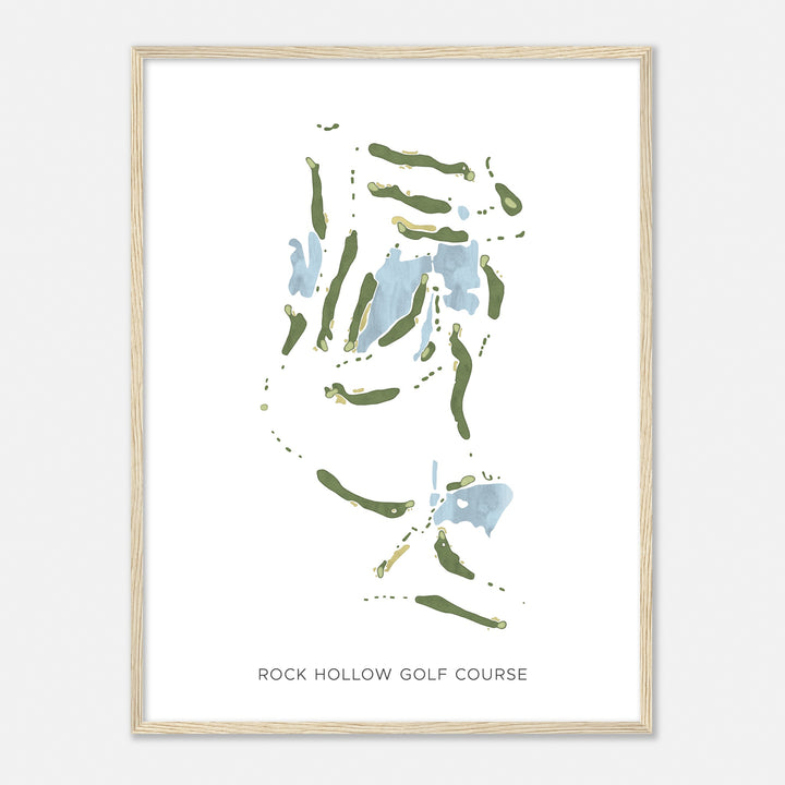 Print of Rock Hollow Golf Course Modern Map