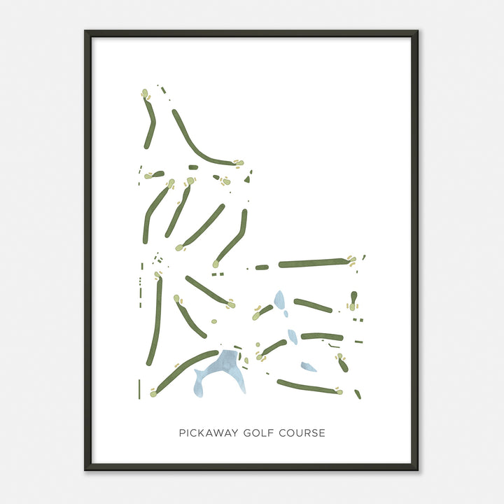 Print of Pickaway Golf Course Modern Map