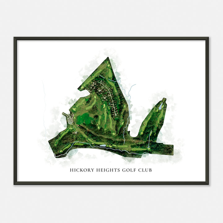 Print of Hickory Heights Golf Club Classic Map