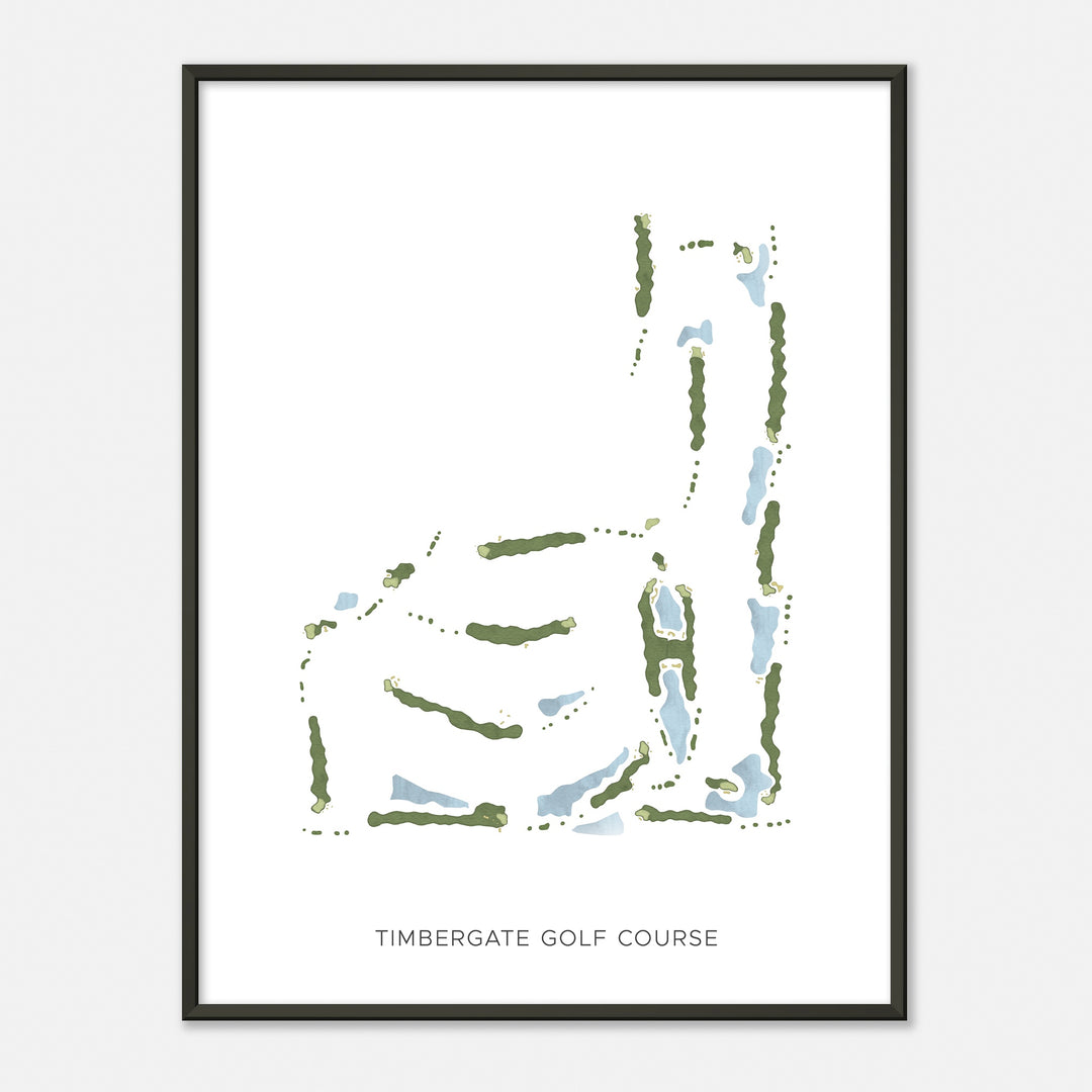 Print of Timbergate Golf Course Modern Map