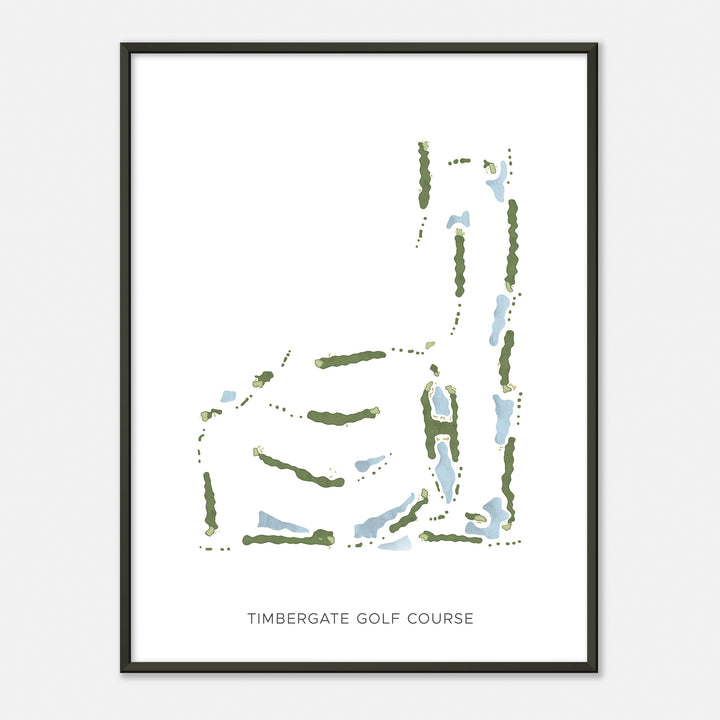 Print of Timbergate Golf Course Modern Map