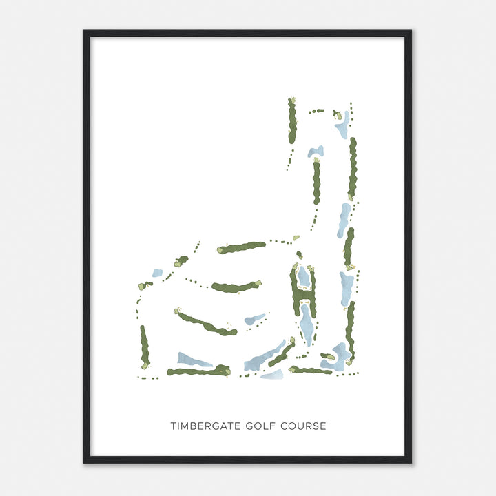 Print of Timbergate Golf Course Modern Map