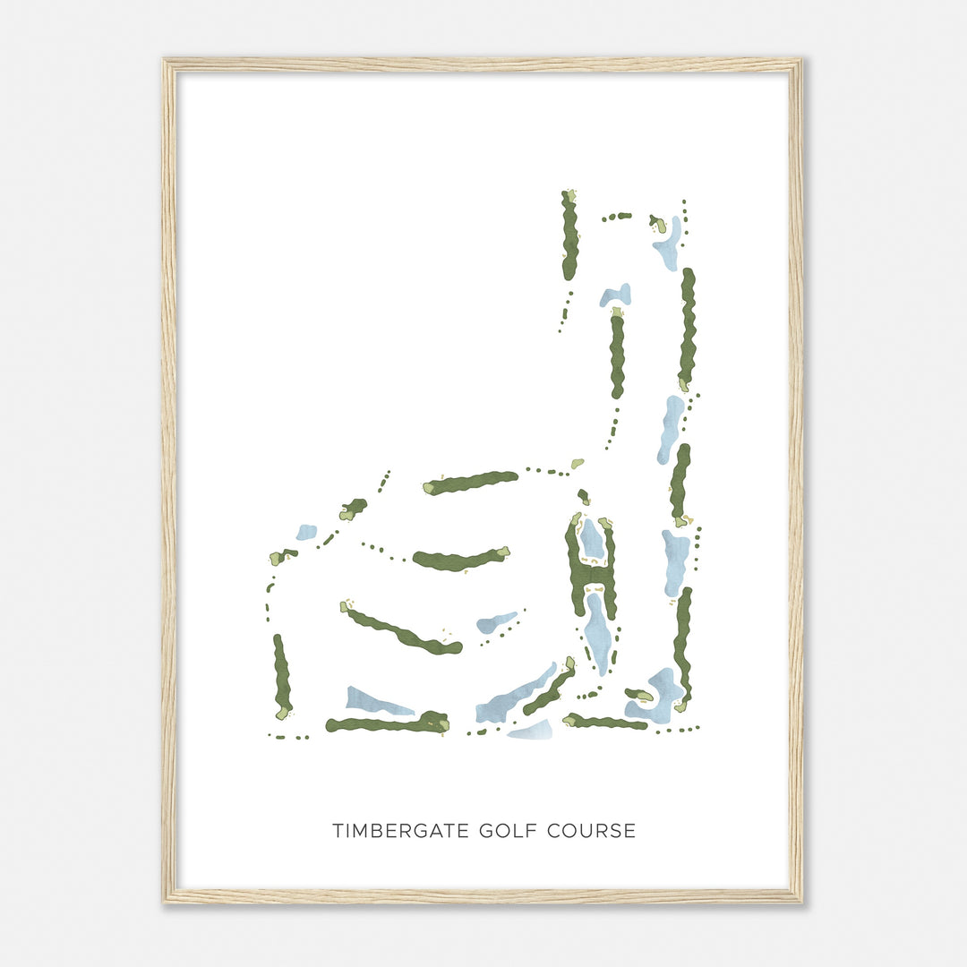 Print of Timbergate Golf Course Modern Map