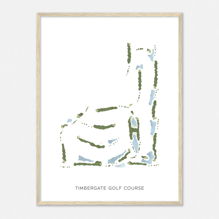 Print of Timbergate Golf Course Modern Map
