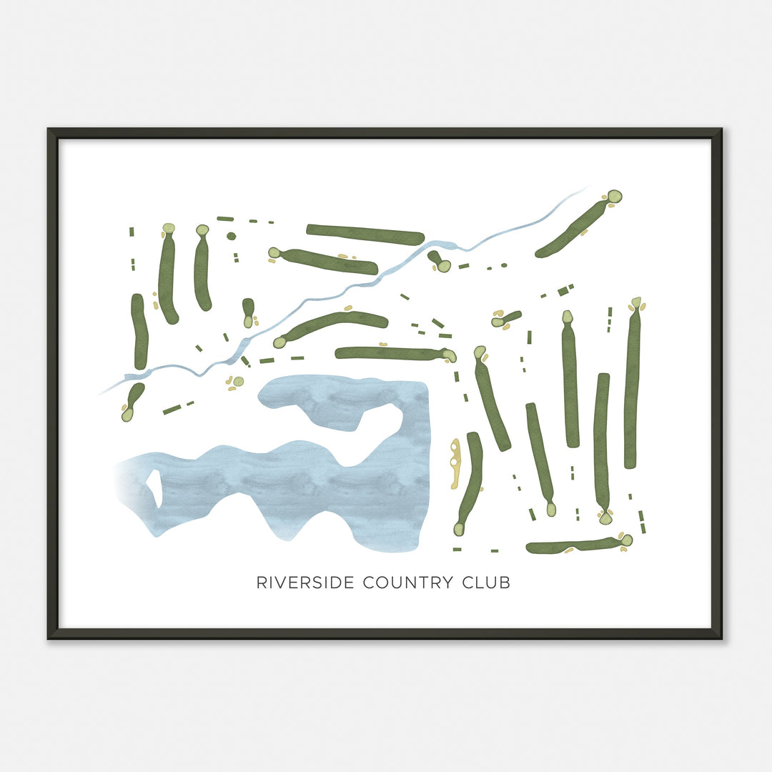 Print of Riverside Country Club Modern Map