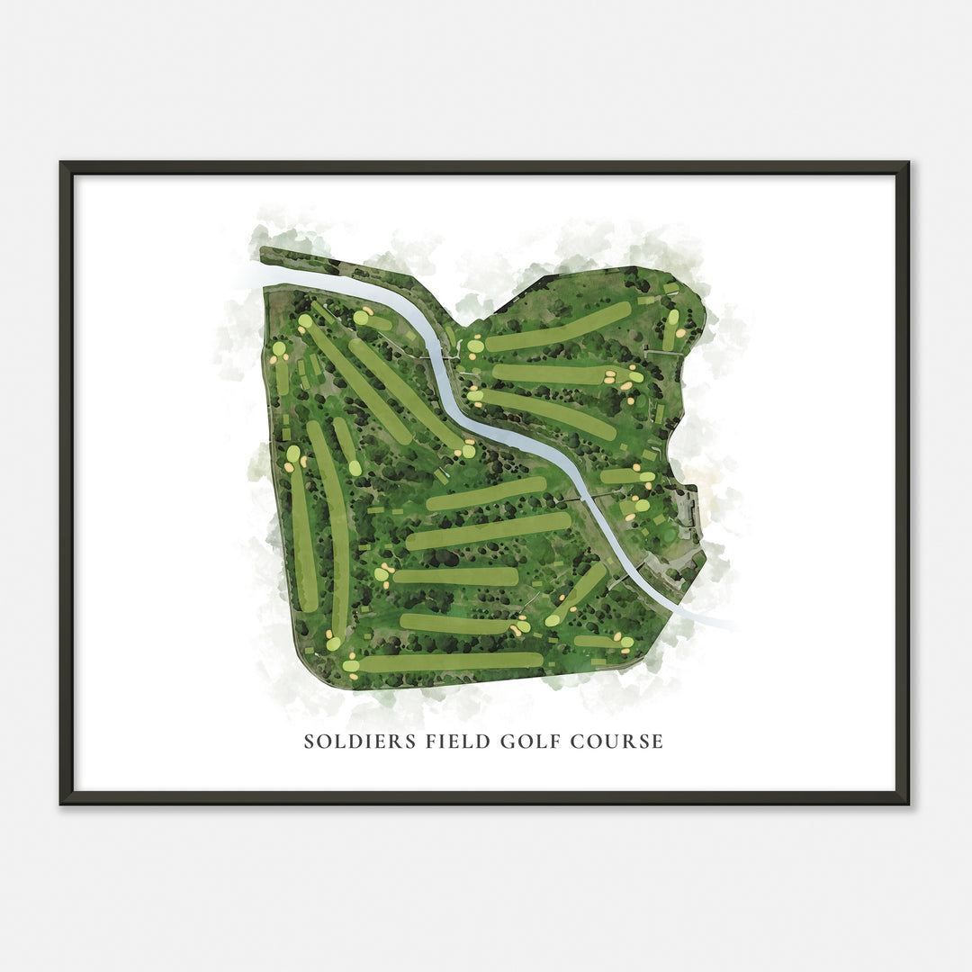 Print of Soldiers Field Golf Course Classic Map