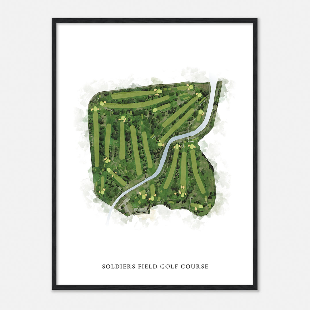 Print of Soldiers Field Golf Course Classic Map