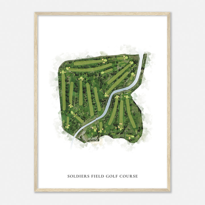 Print of Soldiers Field Golf Course Classic Map