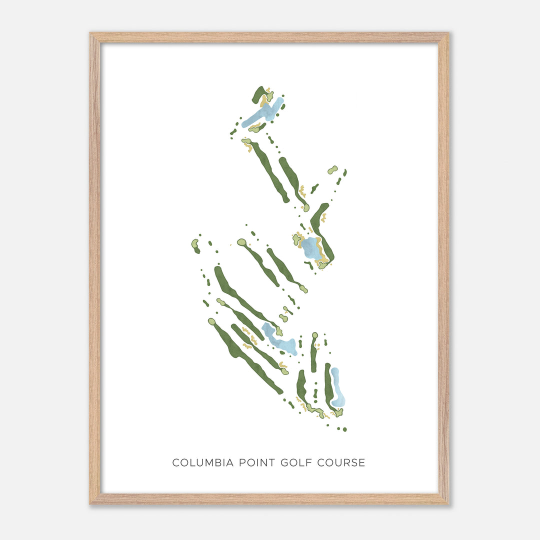 Print of Columbia Point Golf Course Modern Map