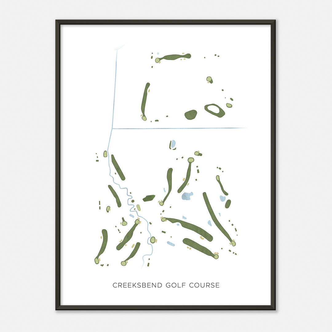 Print of Creeksbend Golf Course Modern Map