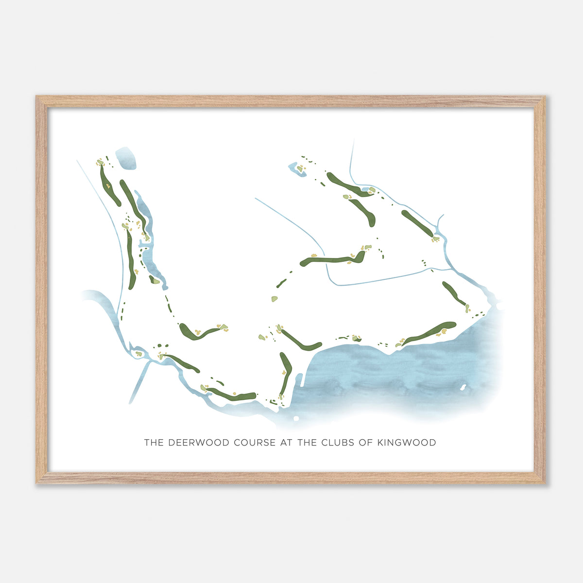 Print of The Deerwood Course At The Clubs Of Kingwood Modern Map