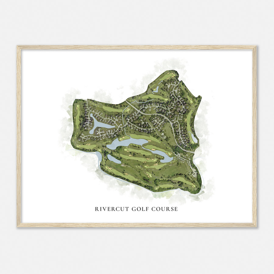 Print of Rivercut Golf Course Classic Map