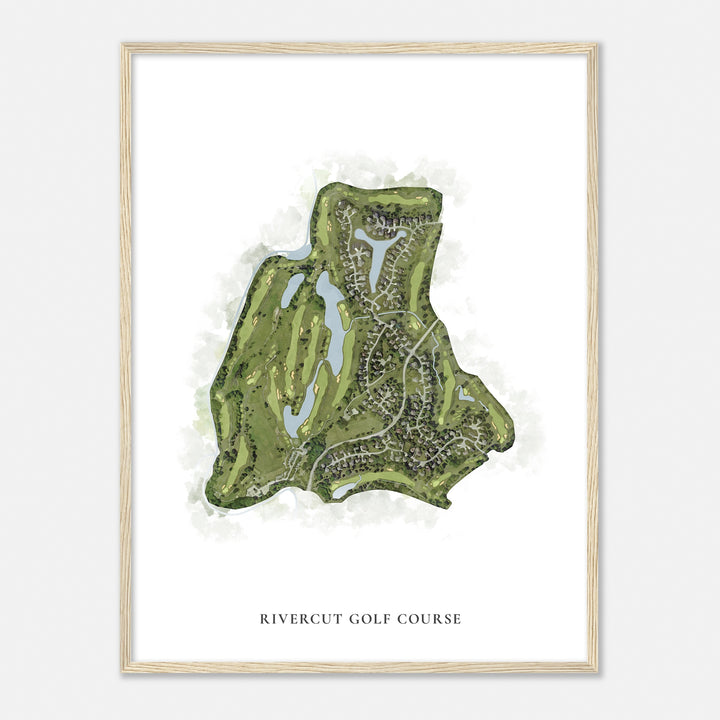 Print of Rivercut Golf Course Classic Map