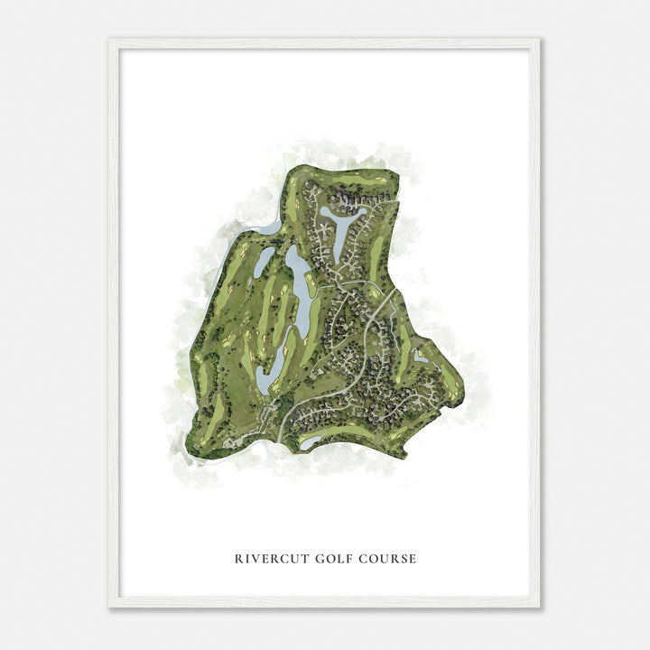 Print of Rivercut Golf Course Classic Map