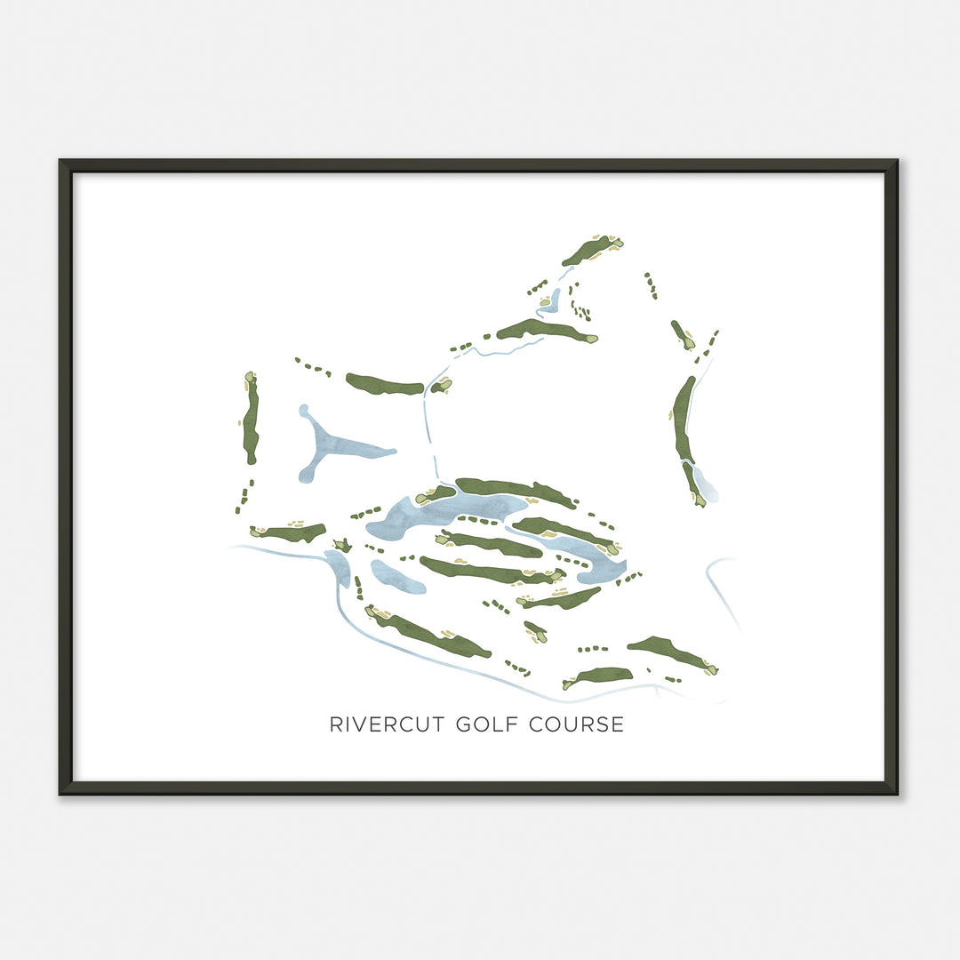Print of Rivercut Golf Course Modern Map