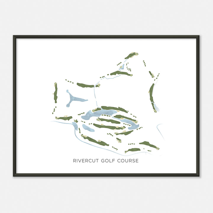 Print of Rivercut Golf Course Modern Map