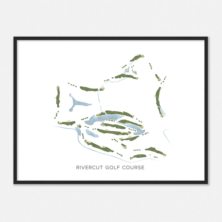 Print of Rivercut Golf Course Modern Map