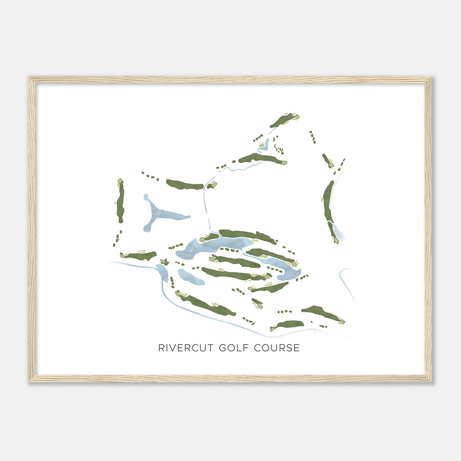 Print of Rivercut Golf Course Modern Map