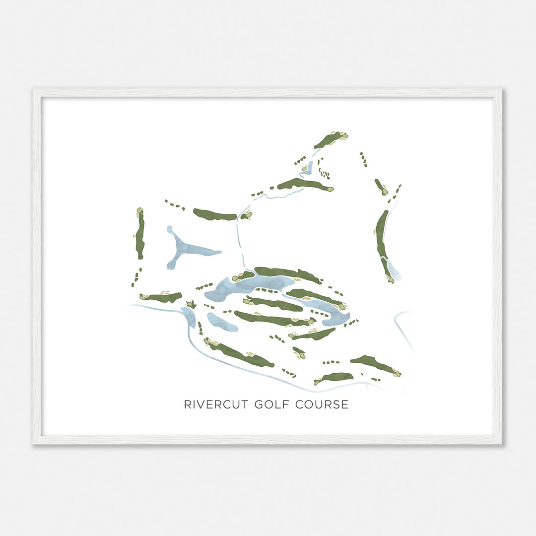 Print of Rivercut Golf Course Modern Map