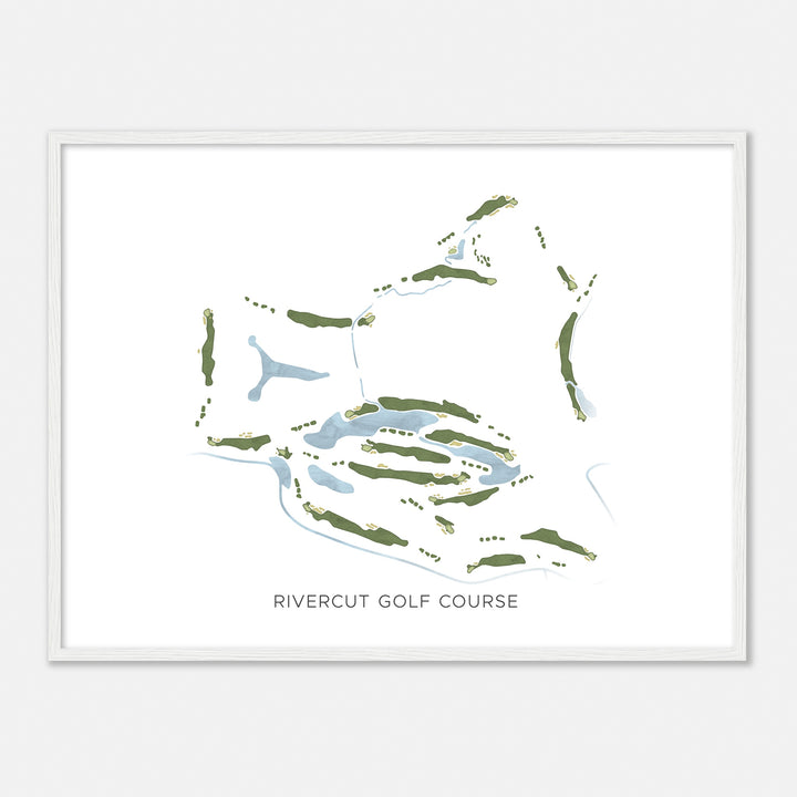 Print of Rivercut Golf Course Modern Map