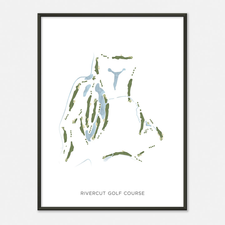 Print of Rivercut Golf Course Modern Map