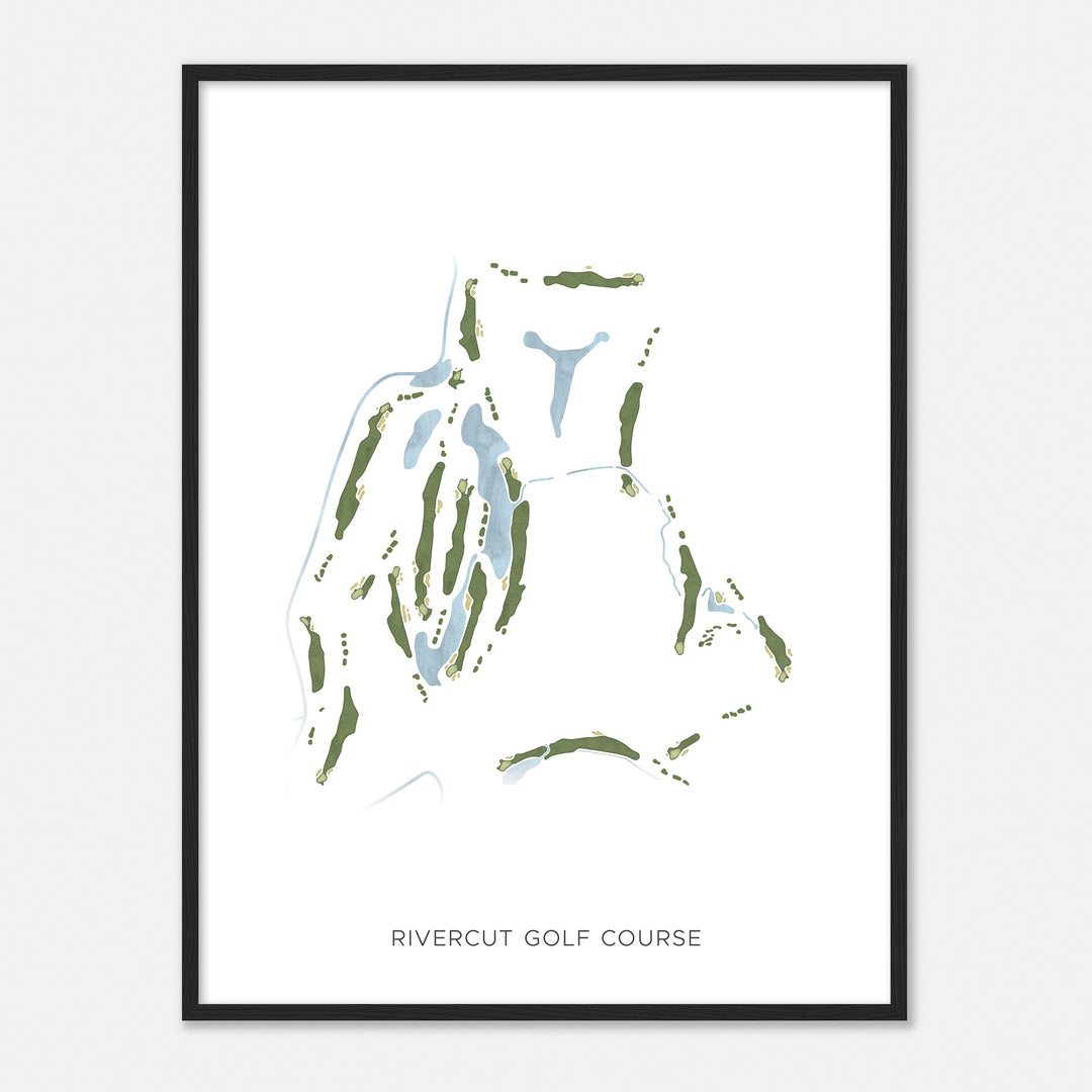 Print of Rivercut Golf Course Modern Map