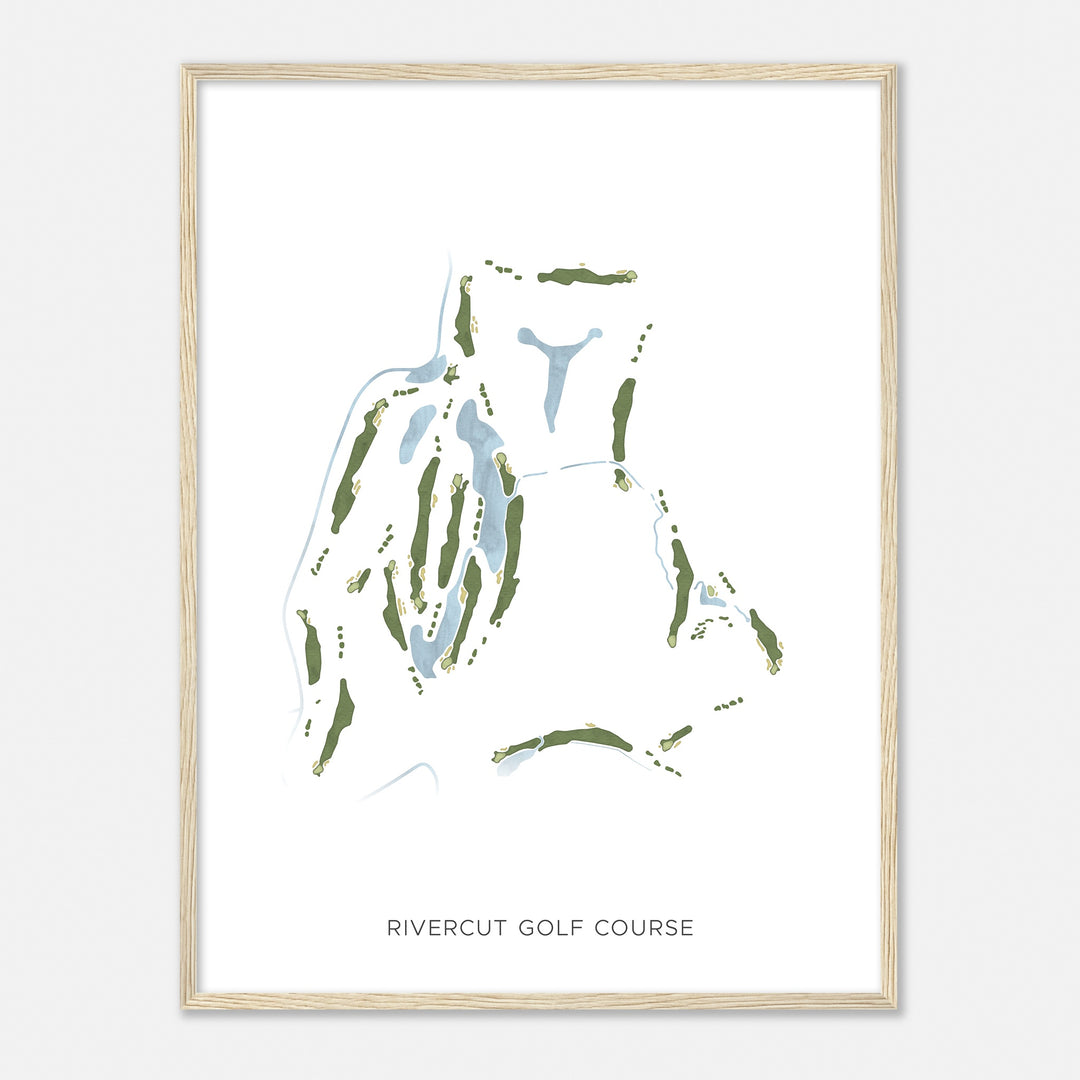 Print of Rivercut Golf Course Modern Map