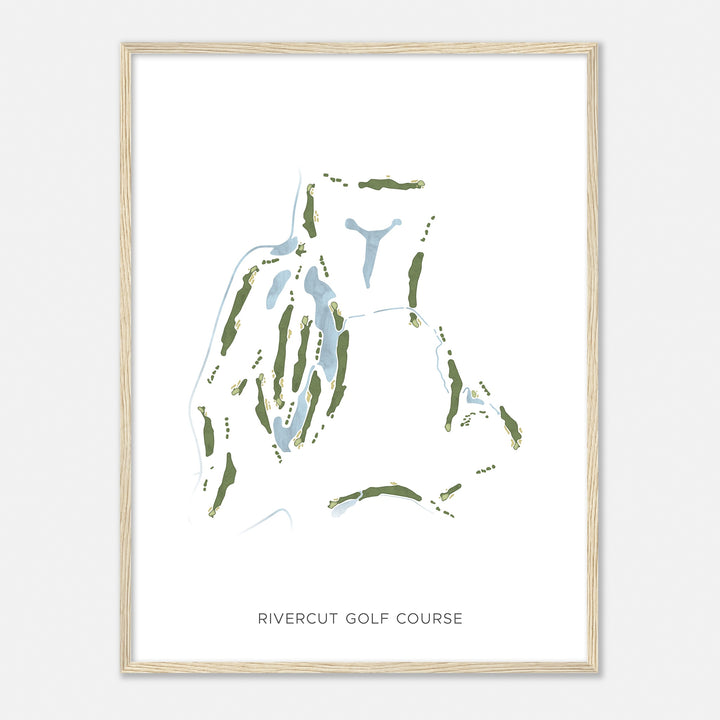 Print of Rivercut Golf Course Modern Map
