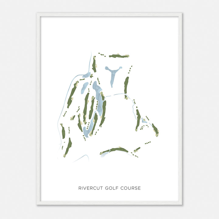 Print of Rivercut Golf Course Modern Map
