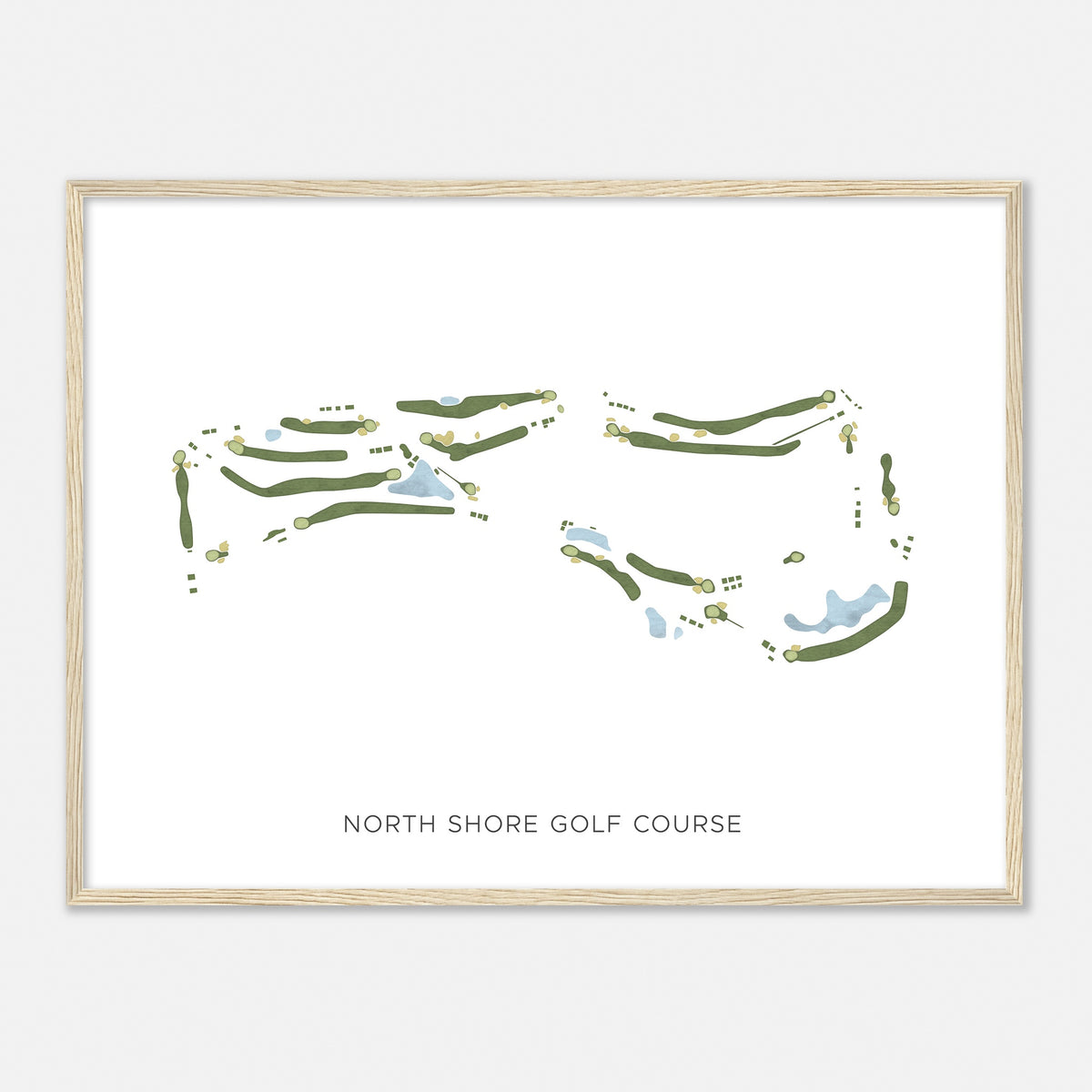 Print of North Shore Golf Course Modern Map