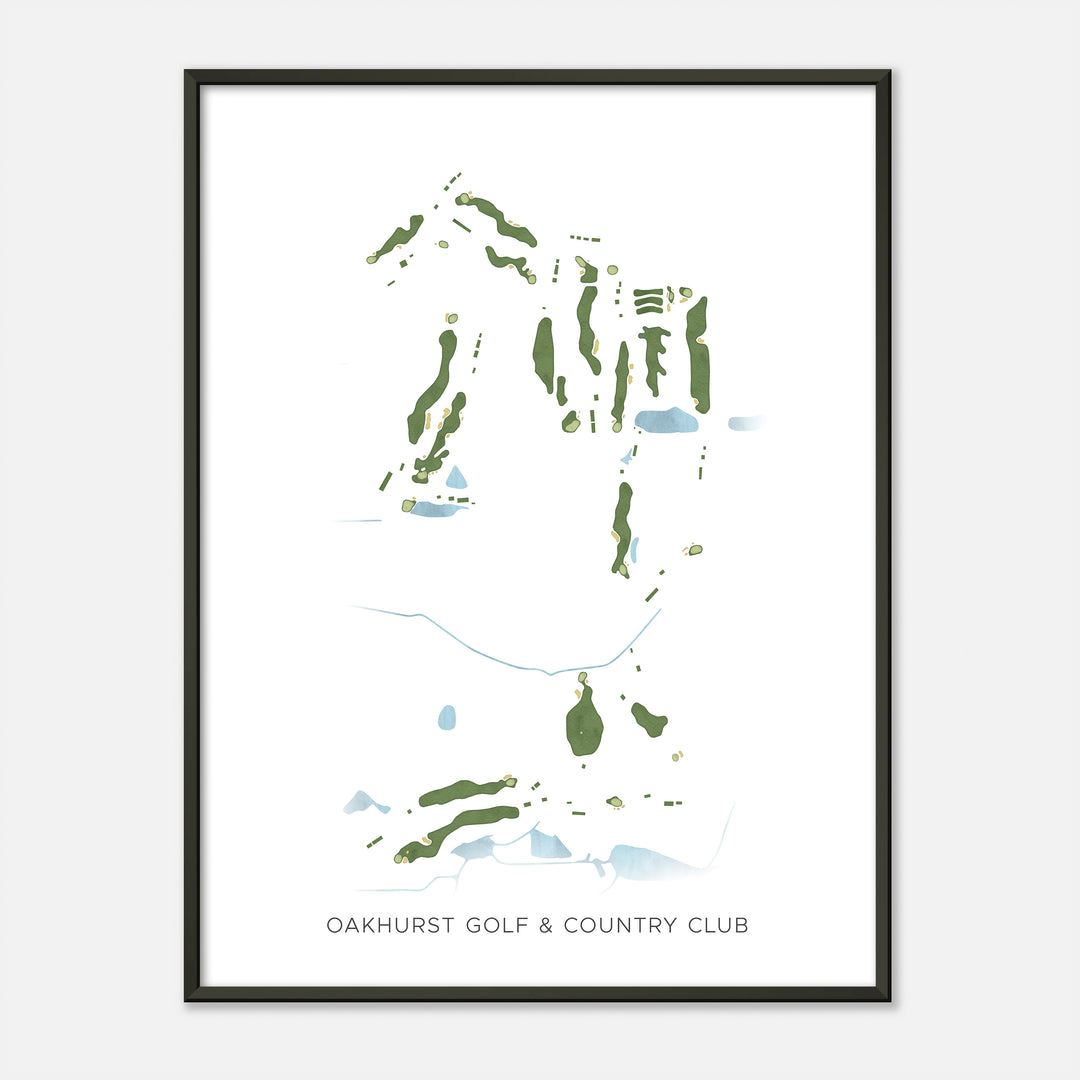 Print of Oakhurst Golf &amp; Country Club Modern Map