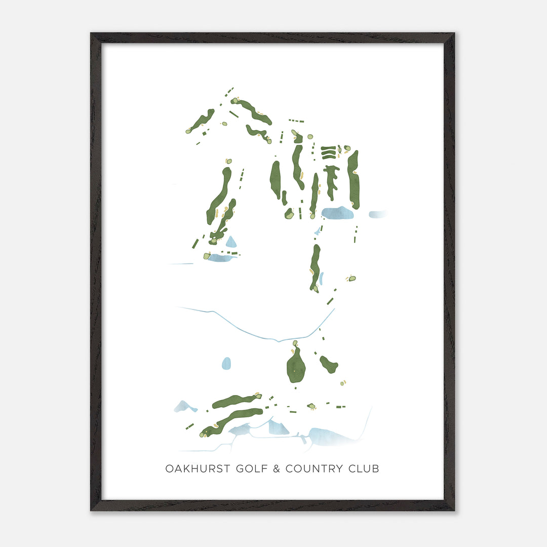 Print of Oakhurst Golf &amp; Country Club Modern Map