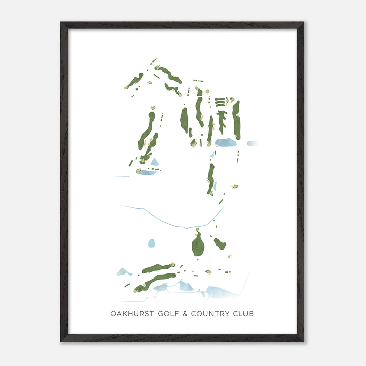Print of Oakhurst Golf &amp; Country Club Modern Map