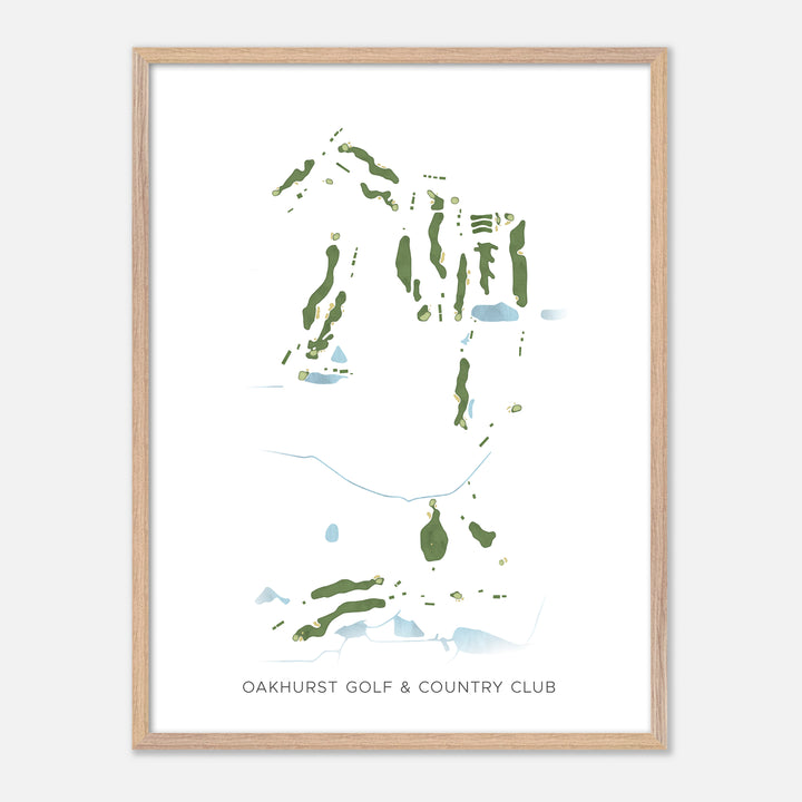 Print of Oakhurst Golf &amp; Country Club Modern Map
