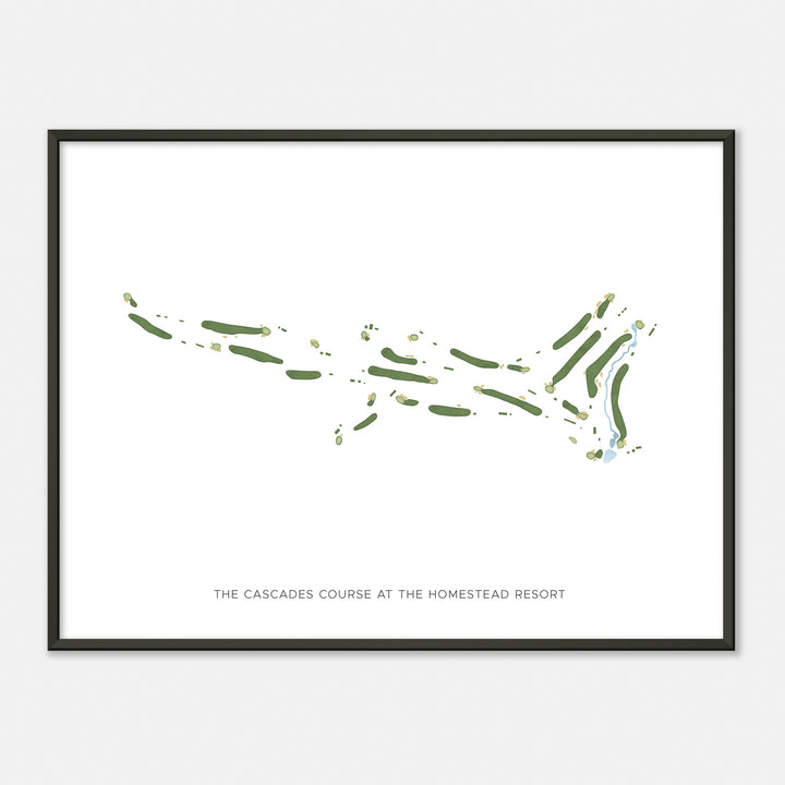 Print of The Cascades Course At The Homestead Resort Modern Map