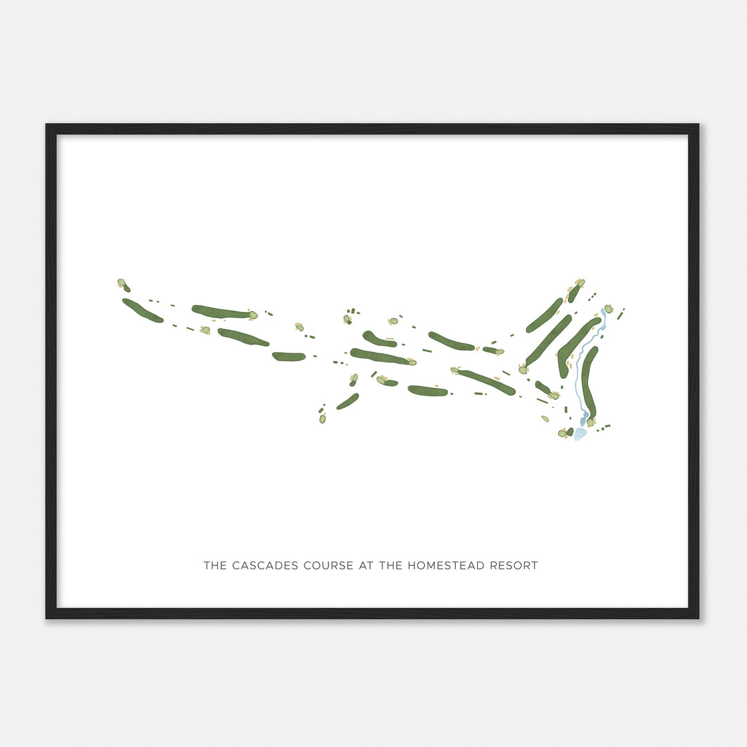 Print of The Cascades Course At The Homestead Resort Modern Map