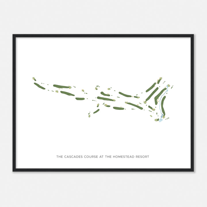 Print of The Cascades Course At The Homestead Resort Modern Map