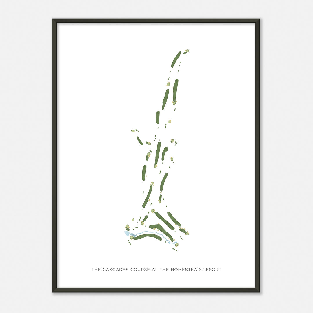 Print of The Cascades Course At The Homestead Resort Modern Map