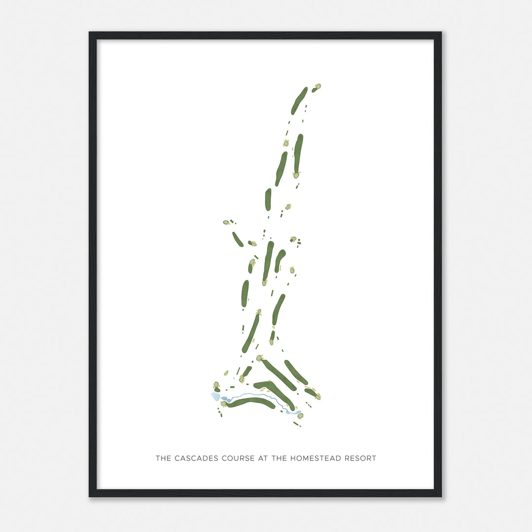 Print of The Cascades Course At The Homestead Resort Modern Map