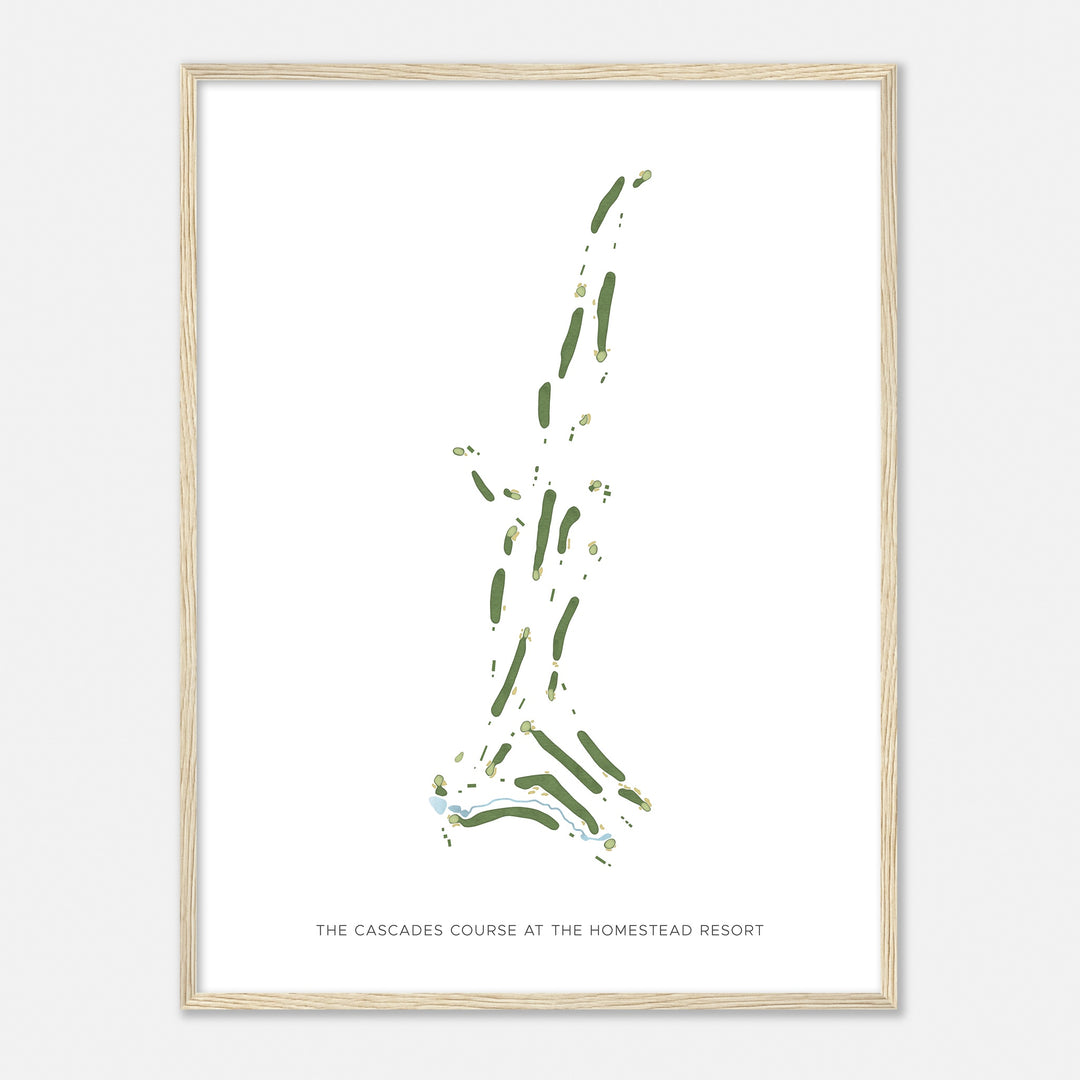 Print of The Cascades Course At The Homestead Resort Modern Map