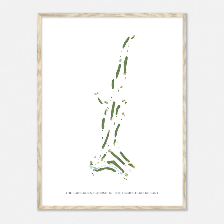 Print of The Cascades Course At The Homestead Resort Modern Map