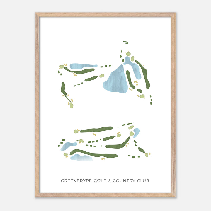 Print of Greenbryre Golf &amp; Country Club Modern Map