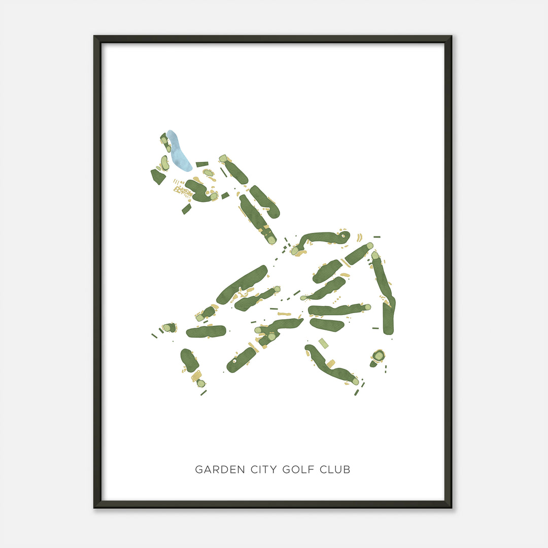 Print of Garden City Golf Club Modern Map