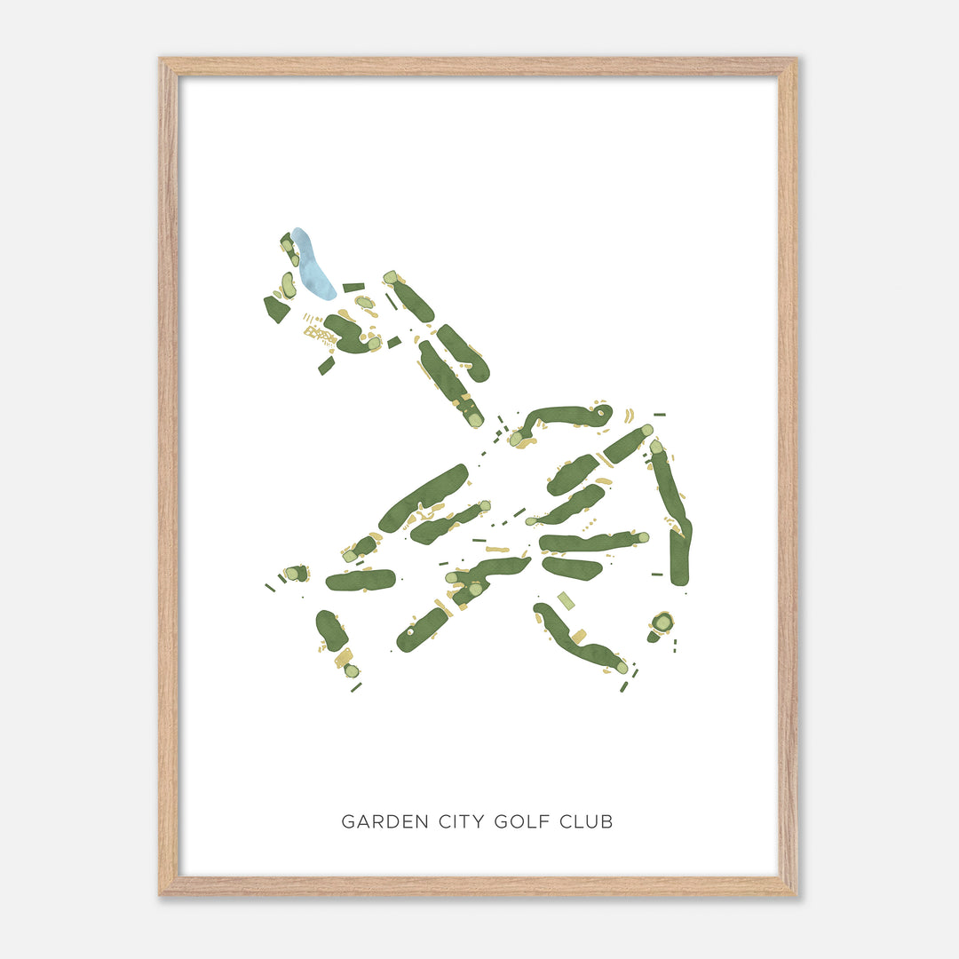 Print of Garden City Golf Club Modern Map
