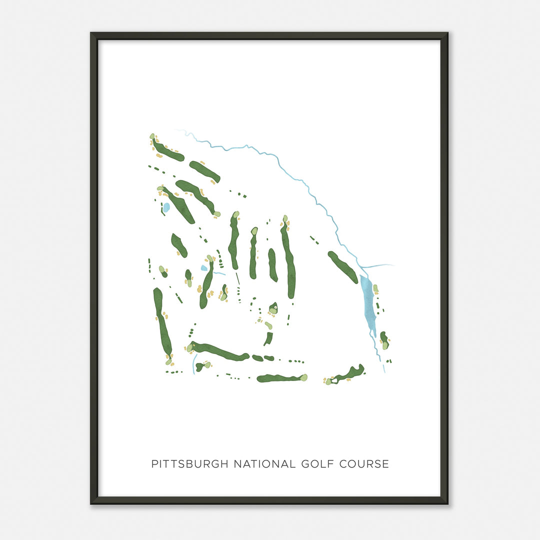 Print of Pittsburgh National Golf Course Modern Map