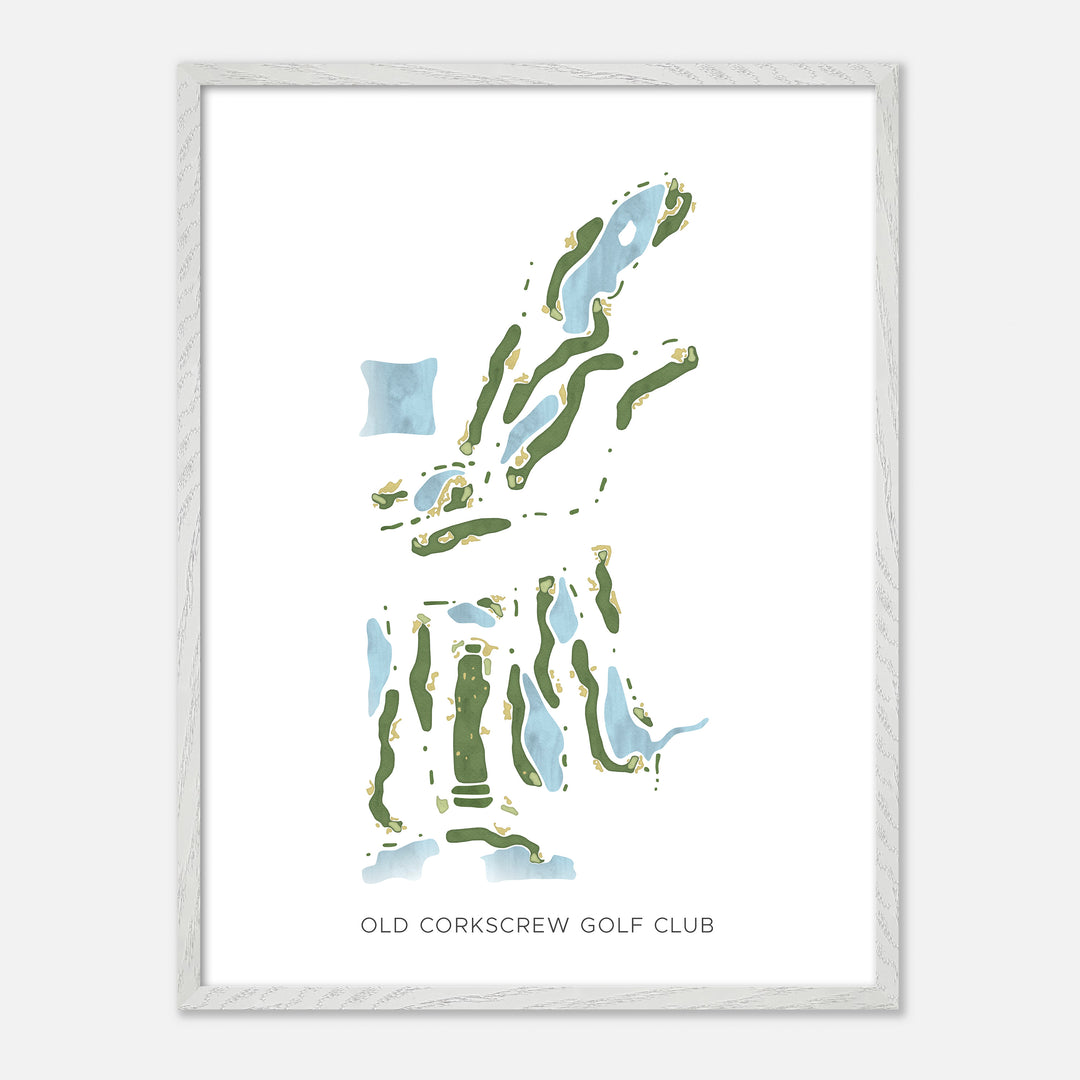 Print of Old Corkscrew Golf Club Modern Map