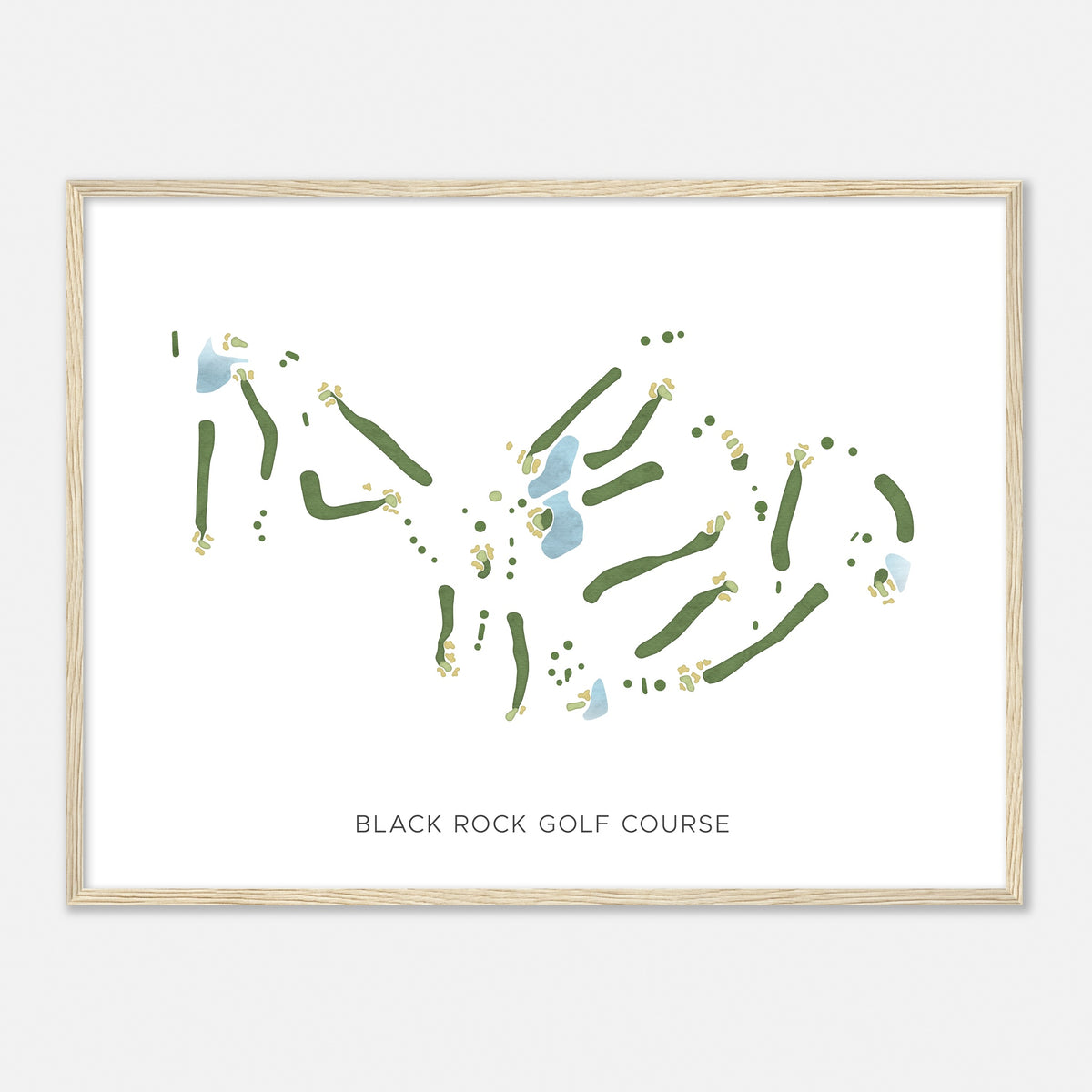 Print of Black Rock Golf Course Modern Map