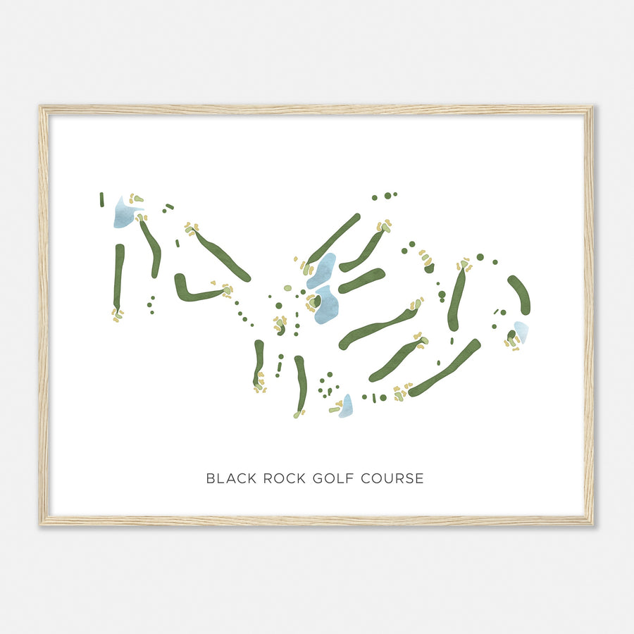 Print of Black Rock Golf Course Modern Map